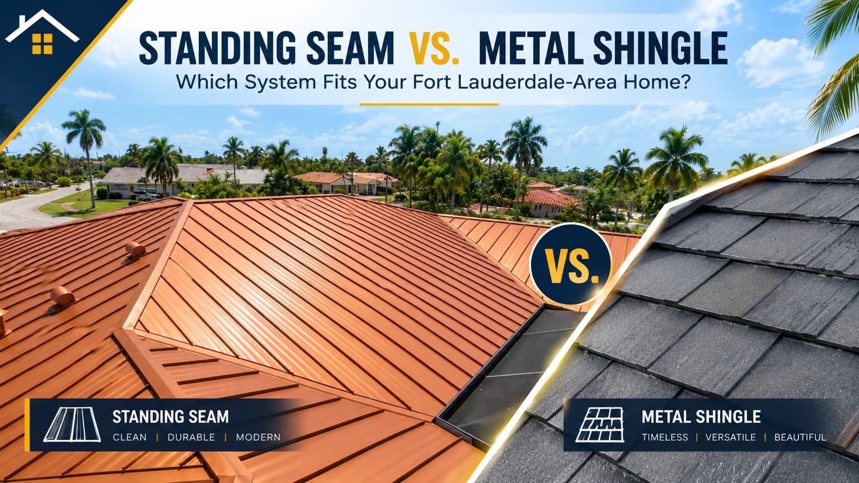 Standing Seam vs. Metal Shingle: Which System Fits Your Fort Lauderdale-Area Home?